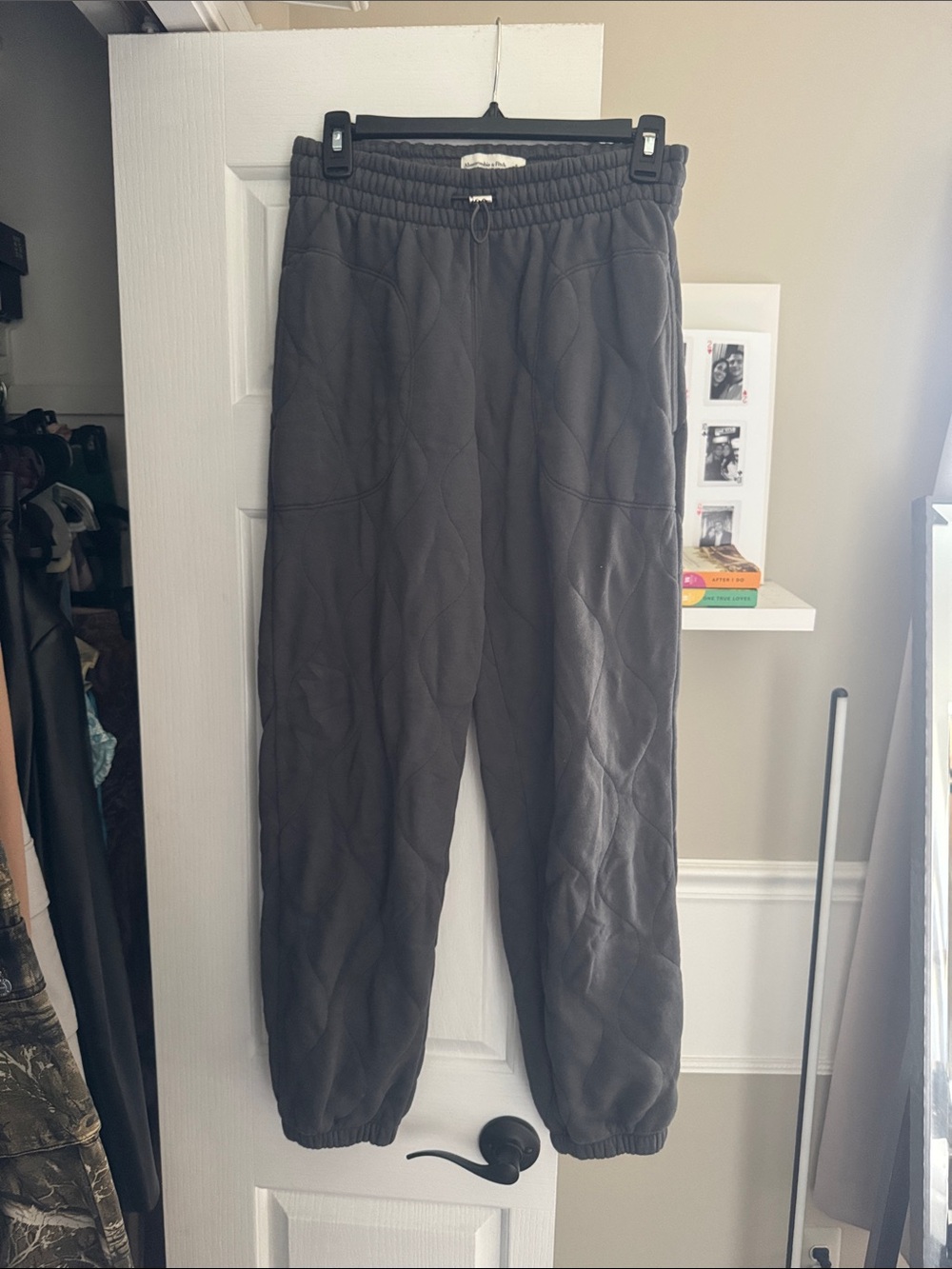 Abercrombie & Fitch Quilted Track Joggers - Charcoal